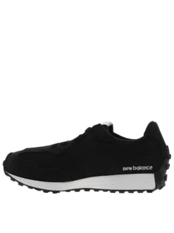 Baskets running noires à talon plat avec un grand logo brodé sur les côtés