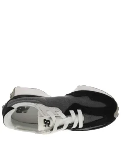 Baskets running noires avec empiècements en croûte de cuir et lacets
