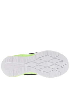 Baskets running noires et vertes fluorescentes à fermeture slip-on