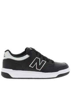 Baskets skate en cuir noires avec empiècements effet chrome et lacets plats