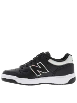 Baskets skate en cuir noires avec empiècements effet chrome et lacets plats
