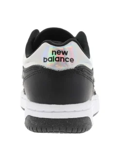 Baskets skate en cuir noires avec semelle à talon plat et empiècements chromés