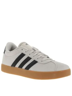Baskets skate grises à talon plat avec une fermeture à lacets
