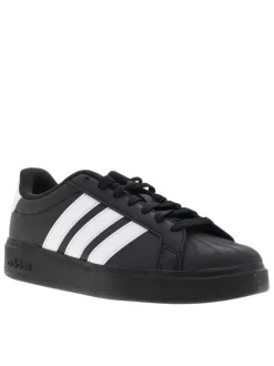 Baskets skate noires à talon plat avec une empeigne caoutchouc