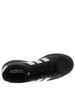 Baskets skate noires à talon plat avec une empeigne caoutchouc