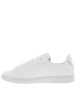 Baskets tennis blanches avec logo de la marque embossé en gris clair