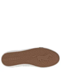 Baskets basses aspect cuir gris à semelle vulcanisée et à lacets et zip latéral