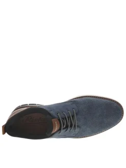 Baskets basses bleues avec chevillière en slip-on et des lacets ronds élastiqués