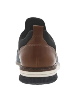 Baskets basses bleues avec chevillière en slip-on et des lacets ronds élastiqués
