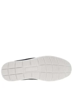 Baskets basses bleu marine et marron en slip-on avec des lacets ronds