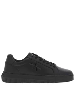 Baskets basses Chunky Cupsole Mono Lth en cuir noires avec un plateforme
