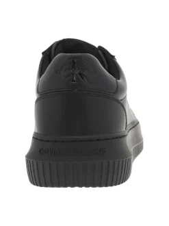 Baskets basses Chunky Cupsole Mono Lth en cuir noires avec un plateforme