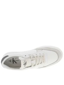 Baskets basses Classic Cuplowlaceup Lth Fad en cuir blanchs à détails logotypés