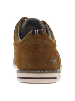 Baskets basses cognac style derbies avec des lacets ronds et aspect perforées