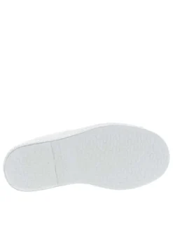 Baskets basses en coton biologique blanc à semelle plate et soufflet élastiqué