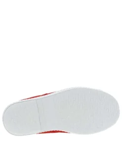 Baskets basses en coton biologique rouge à semelle plate et soufflet élastiqué