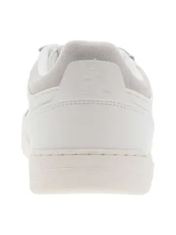 Baskets basses en cuir blanc à semelle à renforts et logo brodé