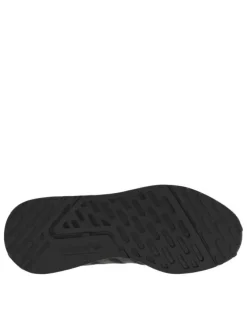 Baskets basses en Mesh textile monochromme à bandes noires et lacets plats
