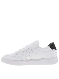 Baskets basses en simili cuir blanc à semelle vulcanisée et lacets plats