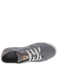 Baskets basses femme en coton bleu