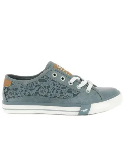 Baskets basses femme en coton bleu