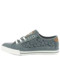 Baskets basses femme en coton bleu