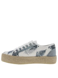 Baskets basses femme PACO blanc et bleu