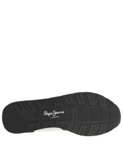 Baskets basses grises avec empiècements en cuir nubuck et semelle running