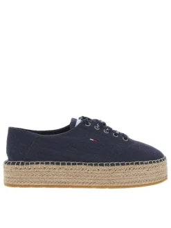 Baskets basses marine avec talon plateforme