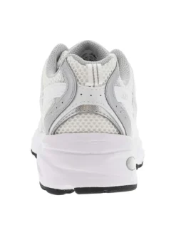 Baskets basses multisport 530 blanches et argentées en mesh avec lacets plats