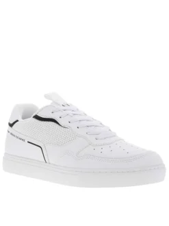 Baskets basses multisport blanches et noires avec des lacets plats