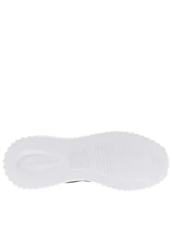 Baskets basses noires avec des lacets ronds et une semelle running blanche