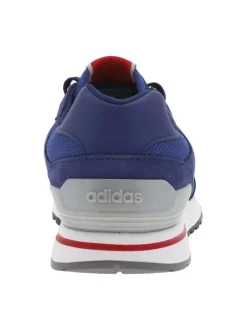 Baskets basses Run 80 en cuir bleues avec bandes iconiques rouges sur les côtés