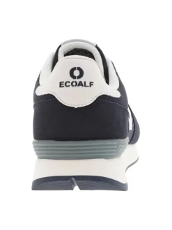 Baskets basses running bleu marine avec logo floqué et lacets plats