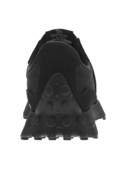 Baskets basses running 327 en cuir et cuir nubuck noires avec des lacets plats