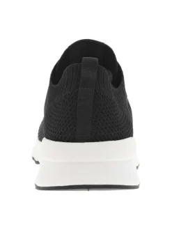Baskets basses running noires en slip-on avec des lacets plats
