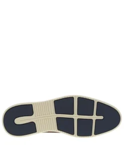 Baskets basses style derbies en cuir cognac avec lacets ronds marine