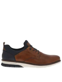 Baskets basses style derbies noisette avec des lacets ronds marron et blancs