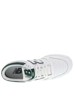 Baskets basses 480 style tennis en cuir blanches et vertes avec des lacets plats