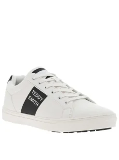 Baskets basses tennis blanches et noires avec des lacets plats