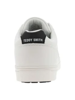 Baskets basses tennis blanches et noires avec des lacets plats