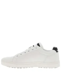Baskets basses tennis blanches et noires avec des lacets plats