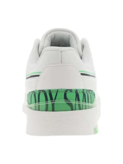 Baskets basses tennis blanches à lacets plats avec détails verts et marine