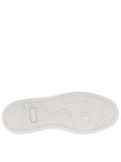 Baskets basses tennis blanches à lacets plats avec détails verts et marine