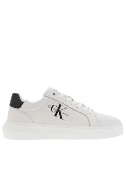Baskets basses tennis Chunky Cupsole Mono Lth en cuir blanches à plateforme