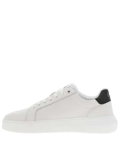 Baskets basses tennis Chunky Cupsole Mono Lth en cuir blanches à plateforme