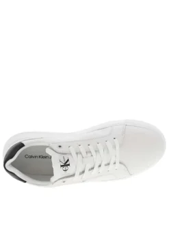 Baskets basses tennis Chunky Cupsole Mono Lth en cuir blanches à plateforme