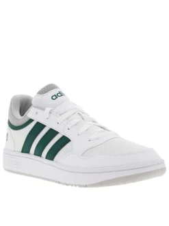 Baskets basses tennis Hoops blanches à lacets plats en mesh et similcuir