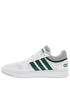 Baskets basses tennis Hoops blanches à lacets plats en mesh et similcuir
