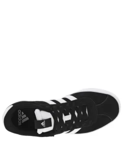 Baskets basses tennis Vl Court 3.0 en cuir nubuck noires avec lacets plats